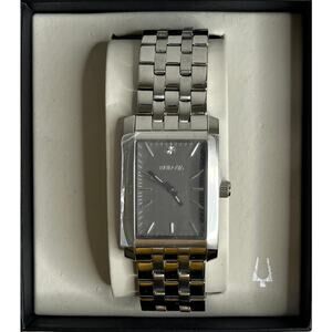 3-37 BULOVA Men's NIB Stainless Steel Quadra Watch Diamond Accent Silver